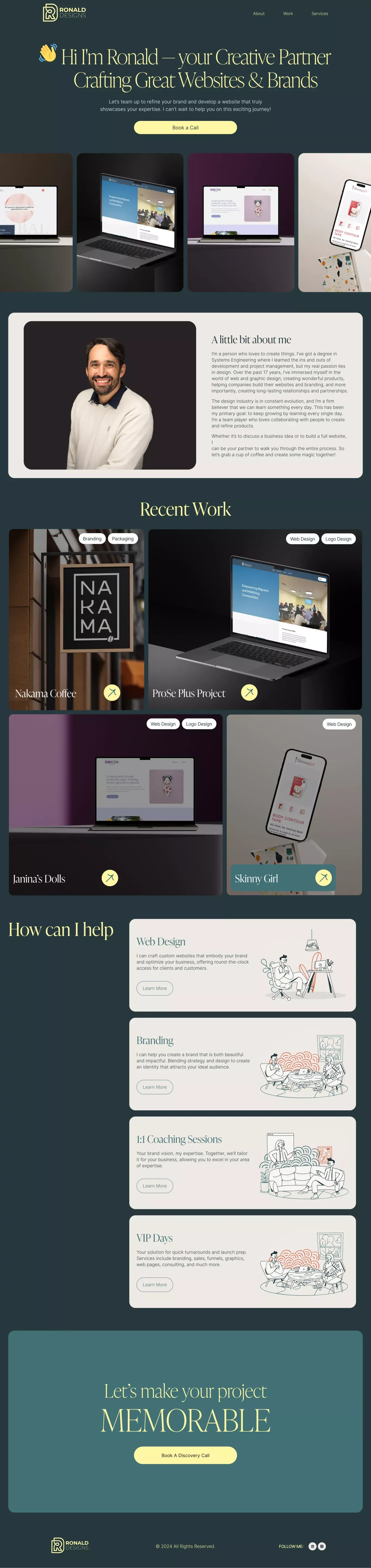 Ronald Designs – Web & graphic designer and business consultant - Portfolio design