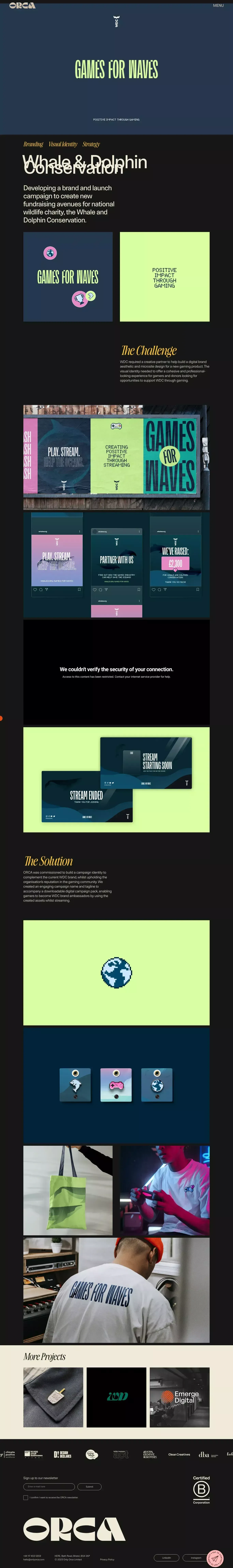 Whale & Dolphin Conservation - ORCA - The purpose driven challenger agency - Case Study design