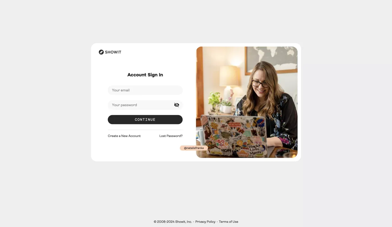 Showit Account - Sign Up design