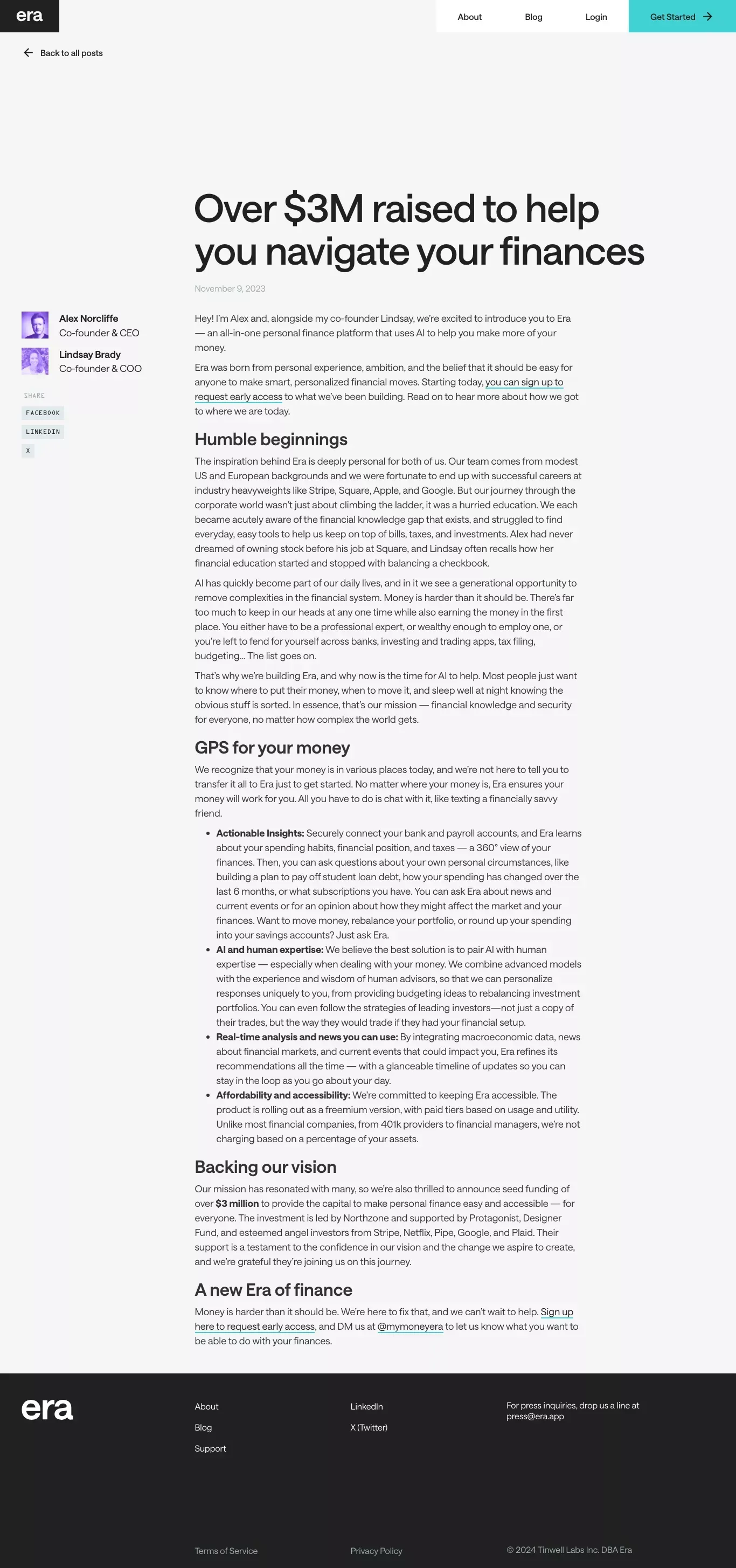 Over $3M raised to help you navigate your finances - Blog Post design