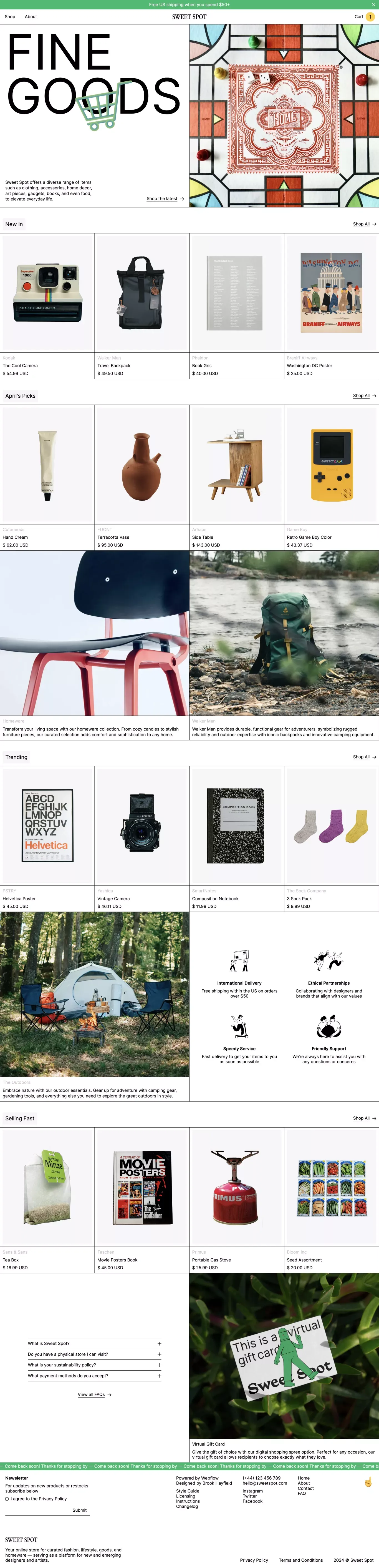 Sweet Spot - Webflow Ecommerce Website Template - Ecommerce design