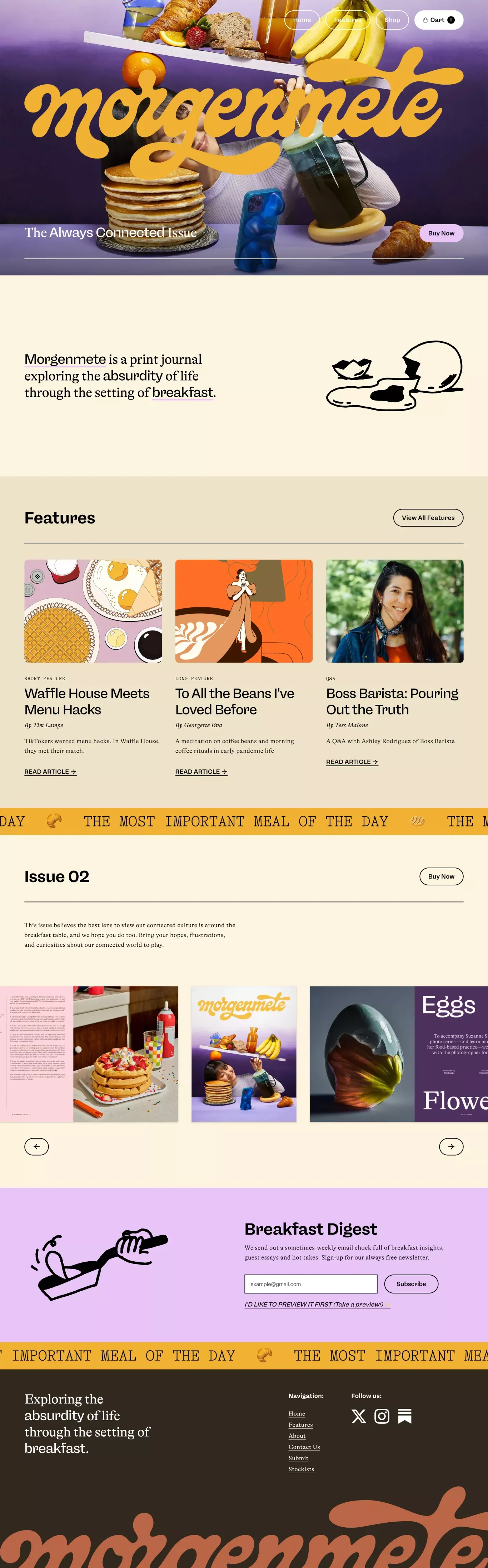 Morgenmete Journal | Culture Around Breakfast - Ecommerce design
