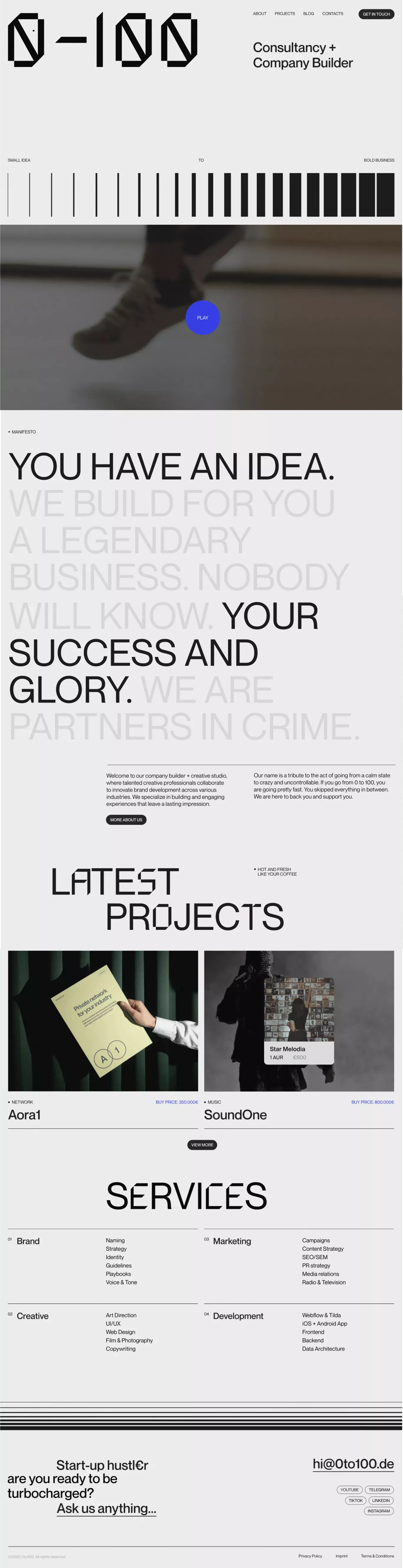 Innovative Marketing and Web Development Solutions | 0to100 Creative Studio - Portfolio design