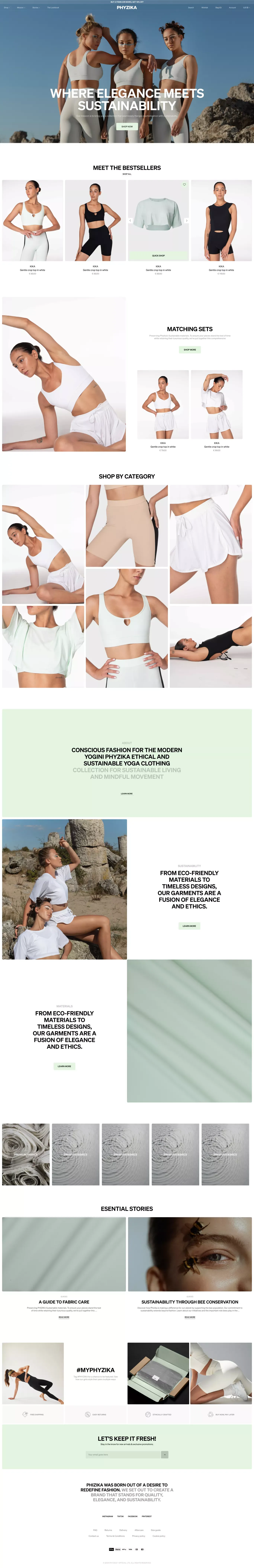 PHYZIKA: Enhance your physique, spirit, and lifestyle. - Ecommerce design