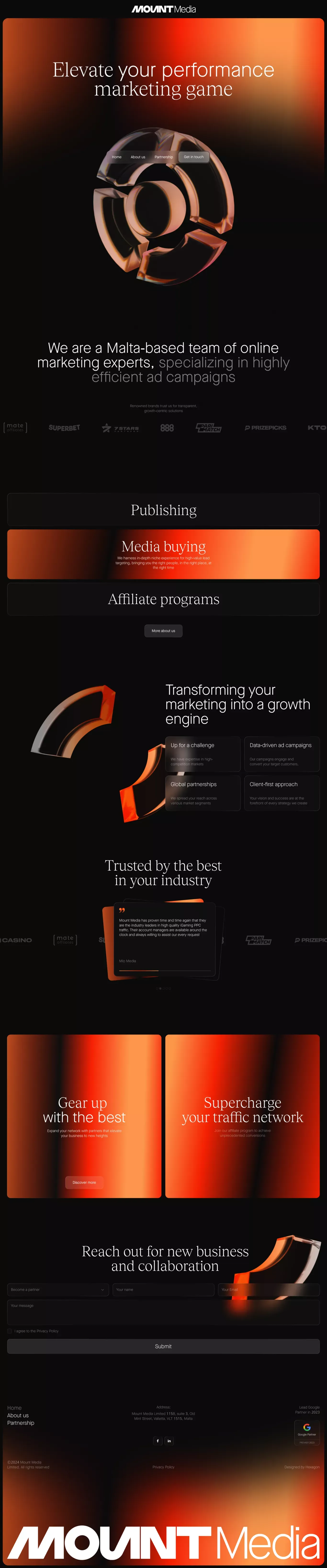 Main – Mount Media - Landing design