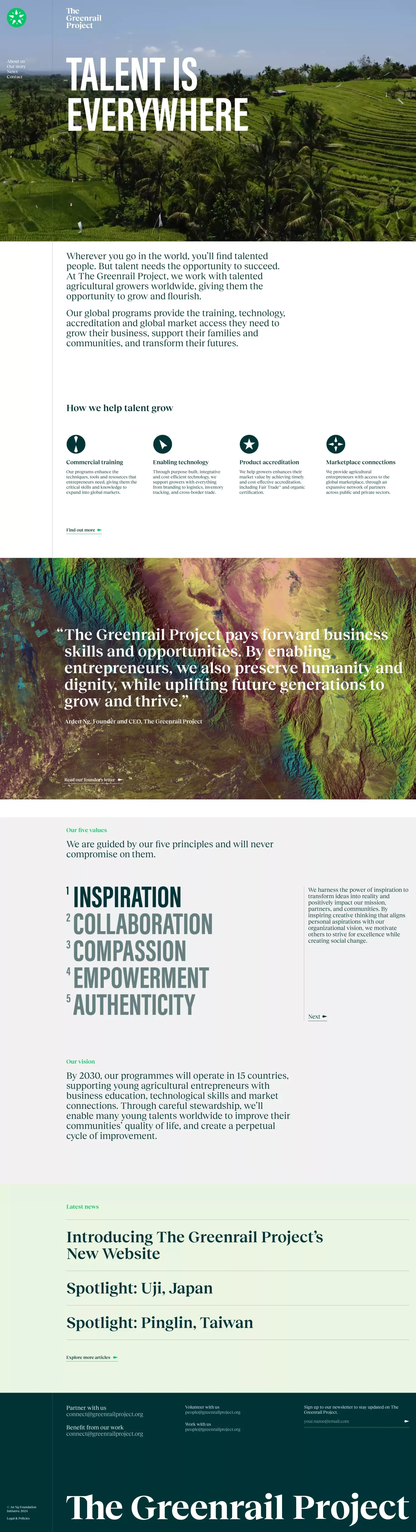 The Greenrail Project / Talent is everywhere. We work with growers worldwide to give them the opportunities to succeed. - Other design