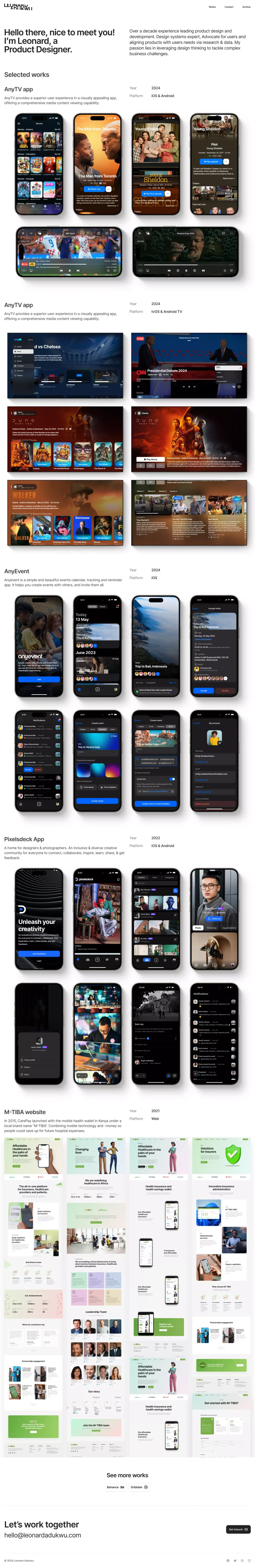 Homepage | Leonard Adukwu - Portfolio design