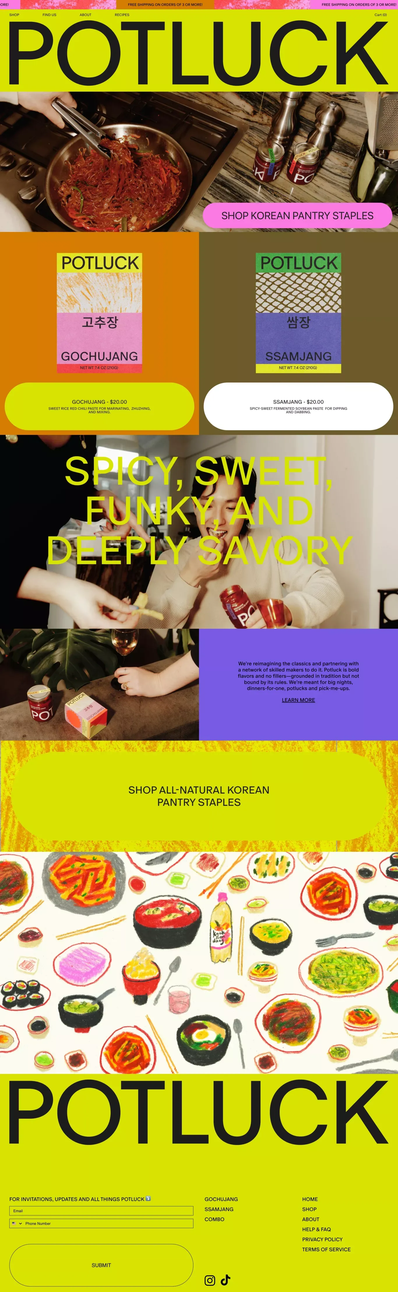 Shop | Potluck - Ecommerce design
