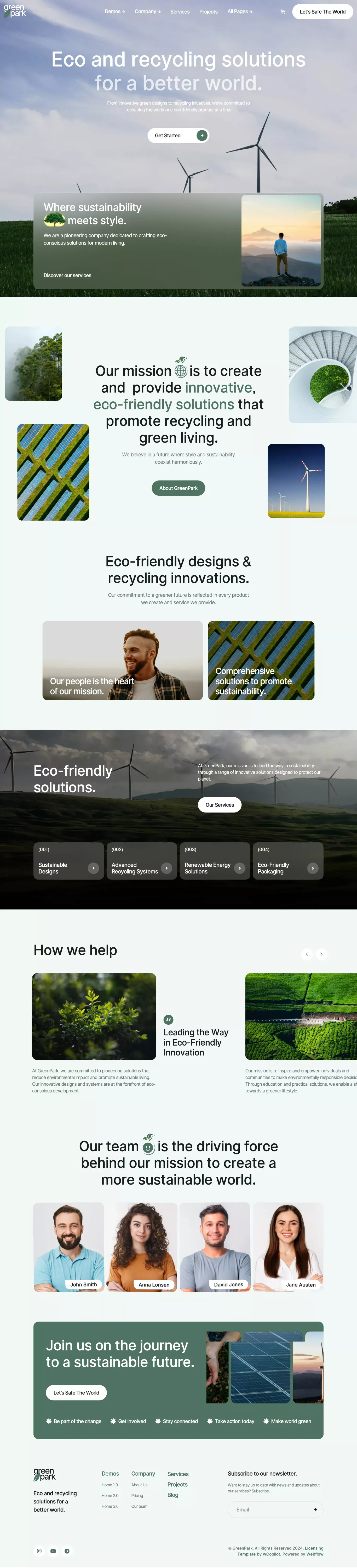 GreenPark - Webflow Ecommerce website template - Template design