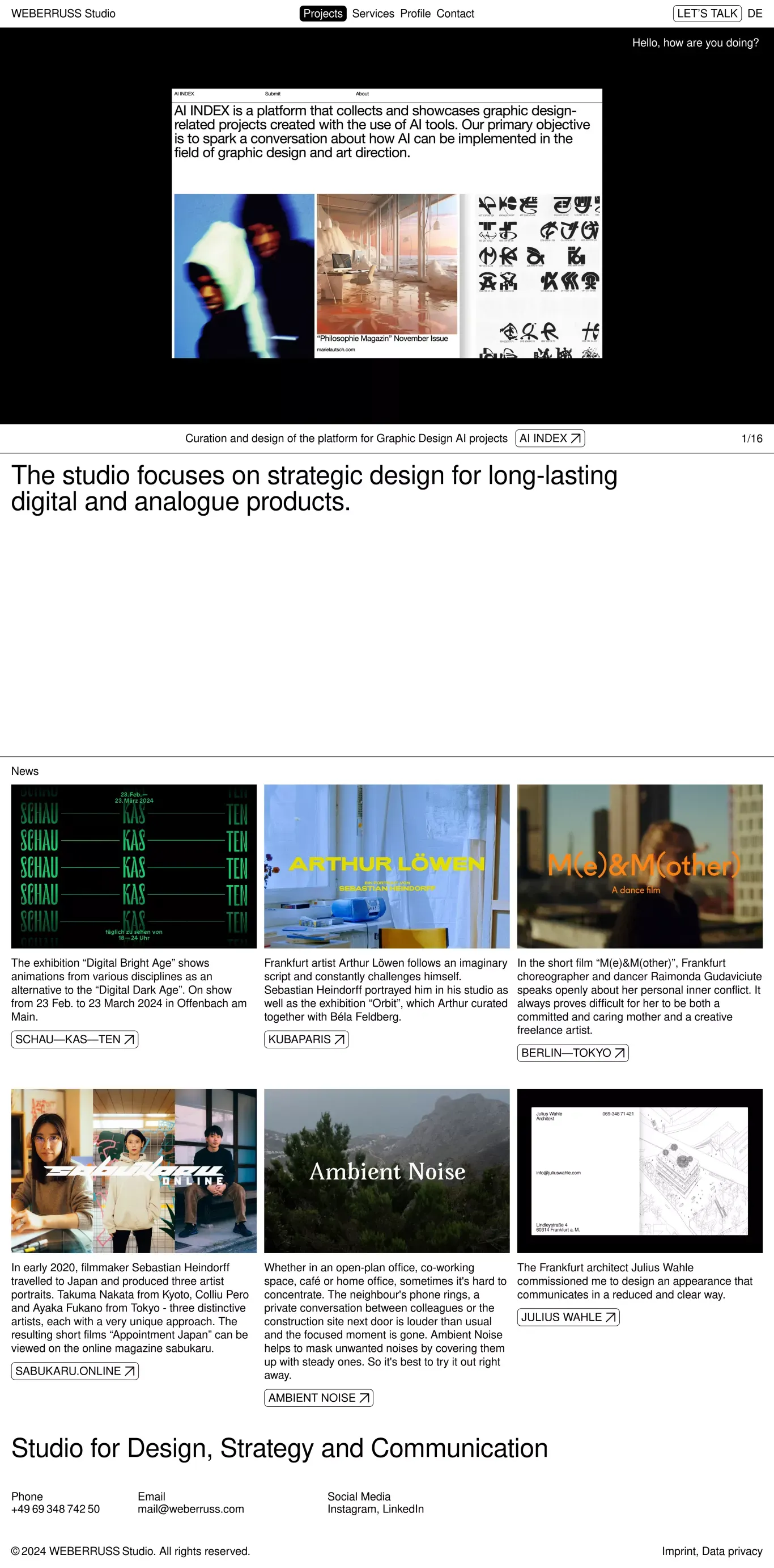 Studio for Design, Strategy and Communication → Frankfurt a.M. - Portfolio design