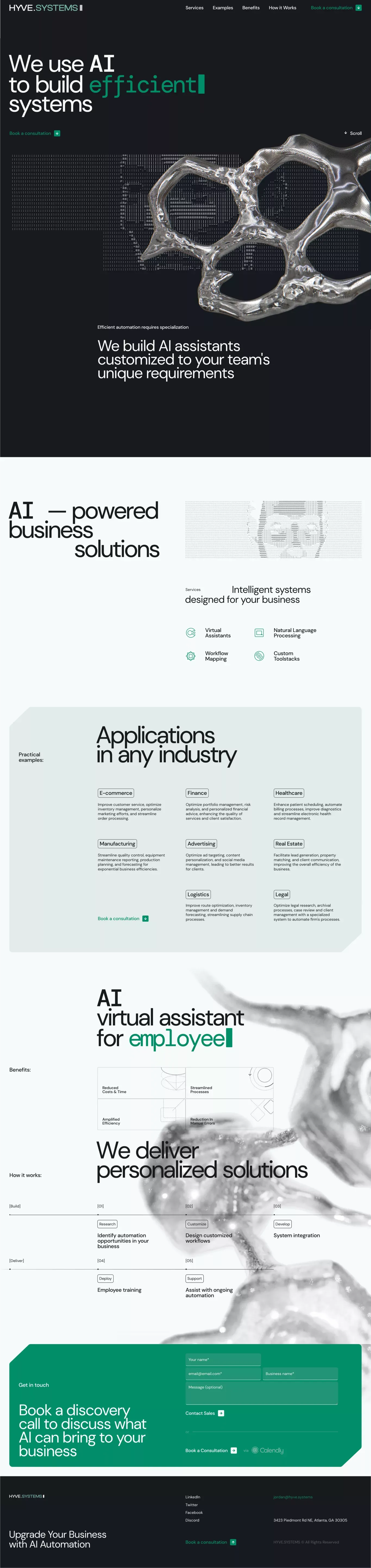 HYVE.SYSTEMS — We use AI to build Interoperable systems. - Landing design