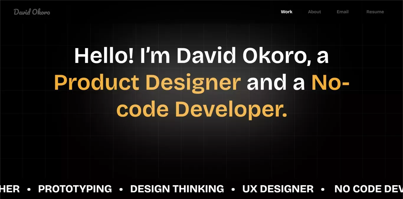 davidokoro - Portfolio design