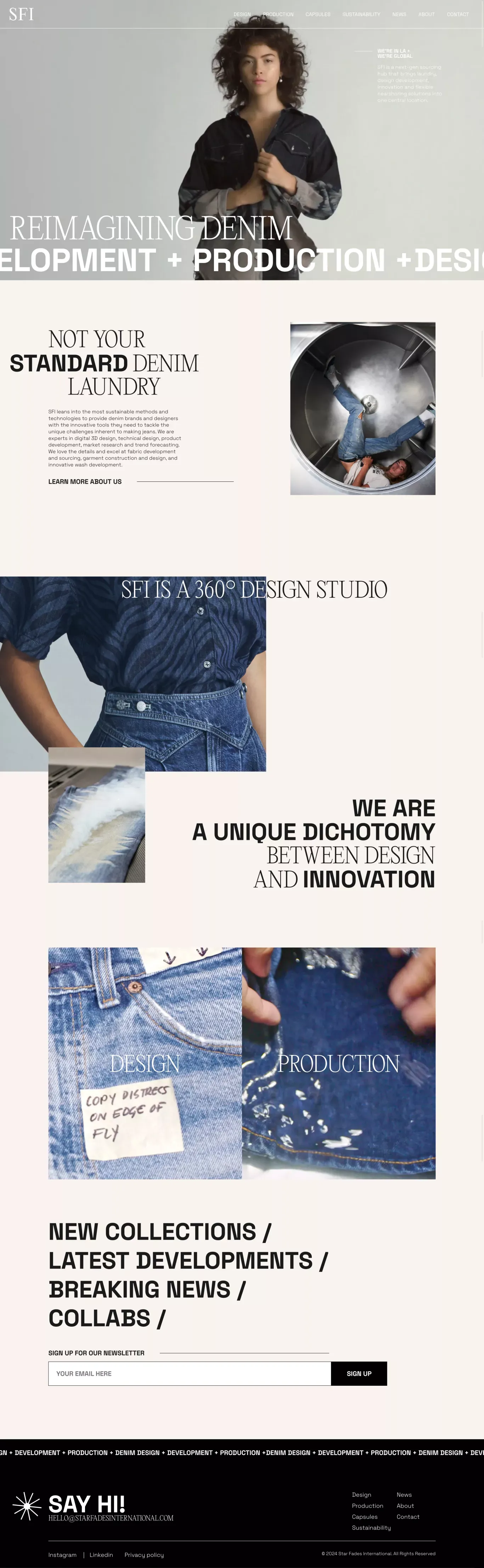 SFI - Star Fades International - Landing design