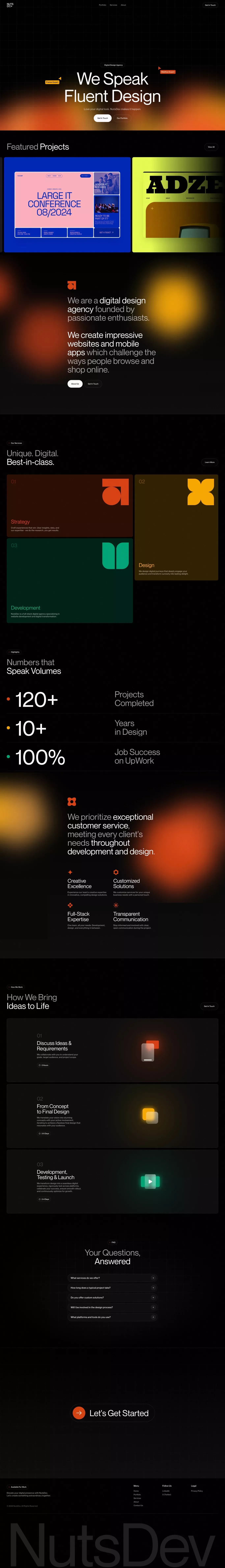 NutsDev - Digital Design Agency - Landing design