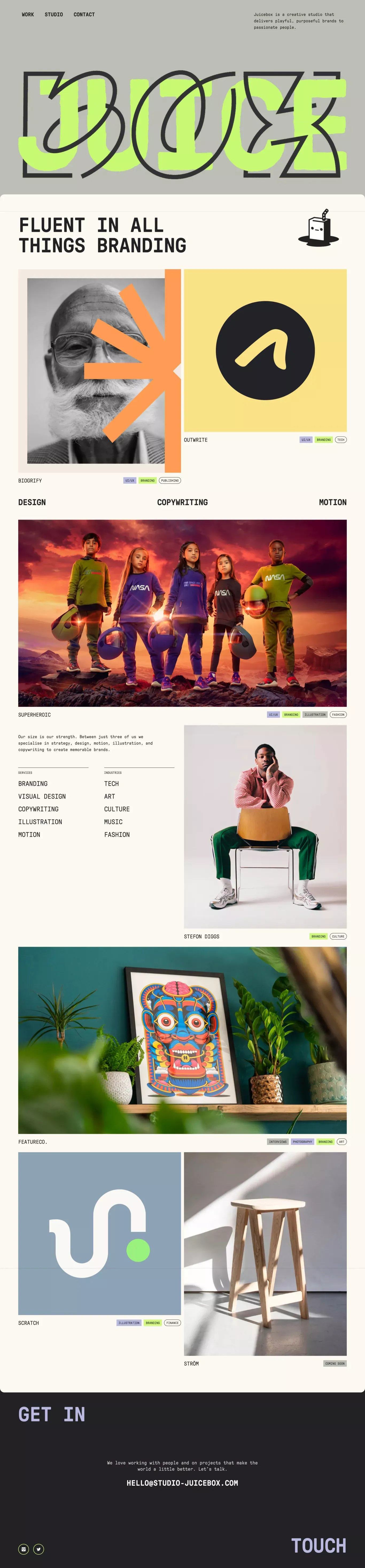 Studio Juicebox - Portfolio design