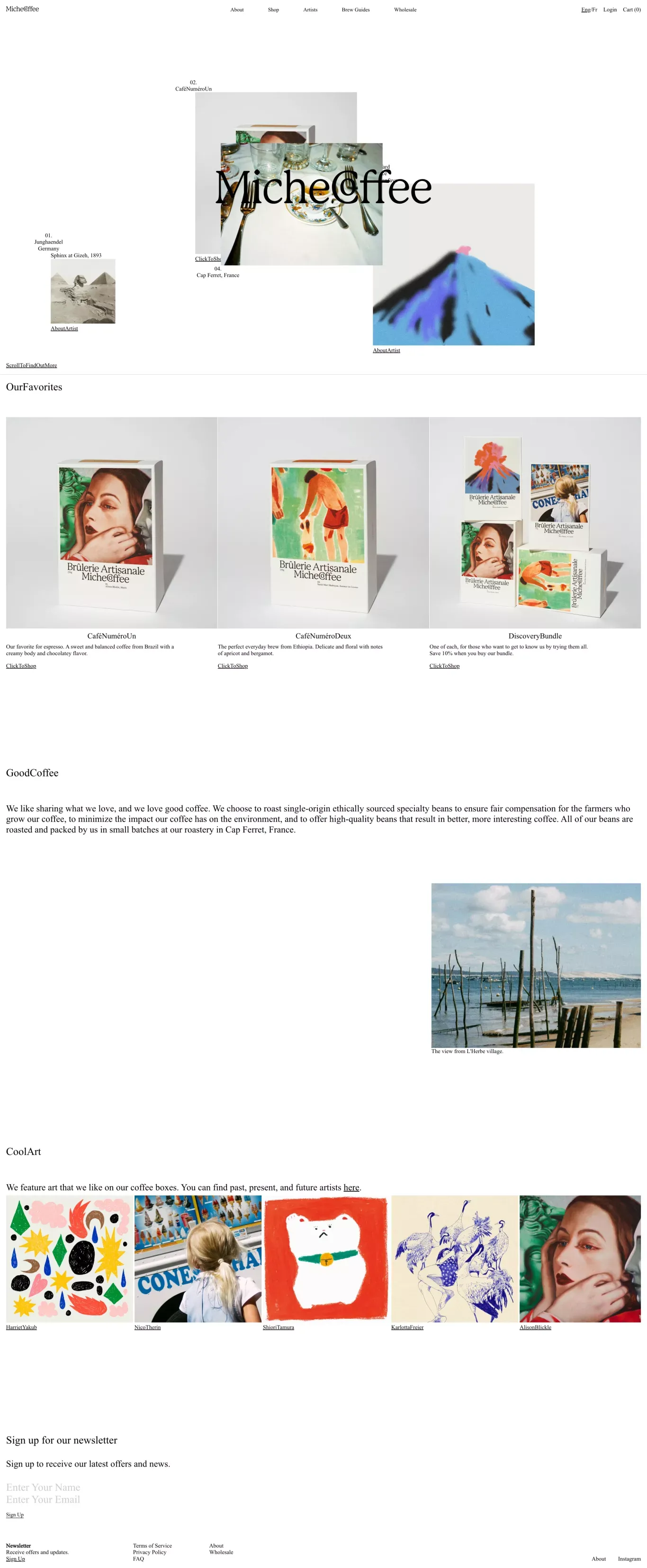 Miche Coffee - Ecommerce design