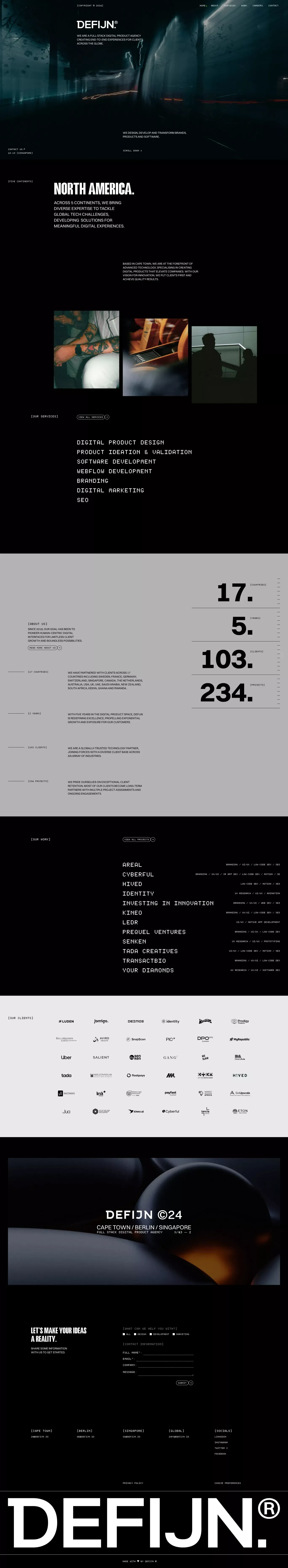 Defijn | A Full-Stack UX/UI & Software Agency based in Cape Town, Berlin and Singapore - Portfolio design