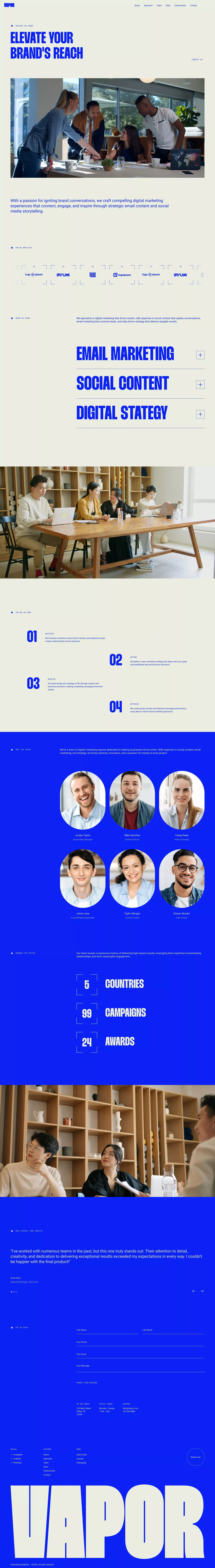Vapor - Webflow HTML website template - Template design