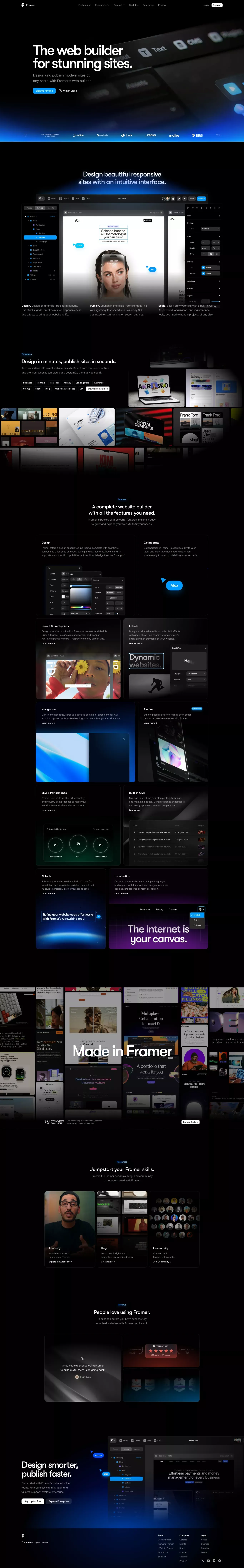 Framer - The internet is your canvas - Landing design