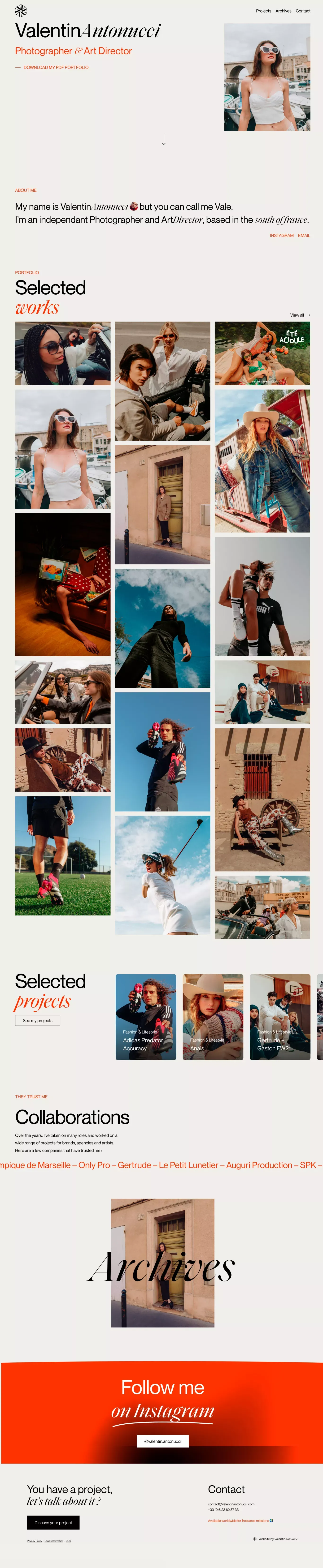 Valentin Antonucci - Photographer and Art Director - Portfolio design