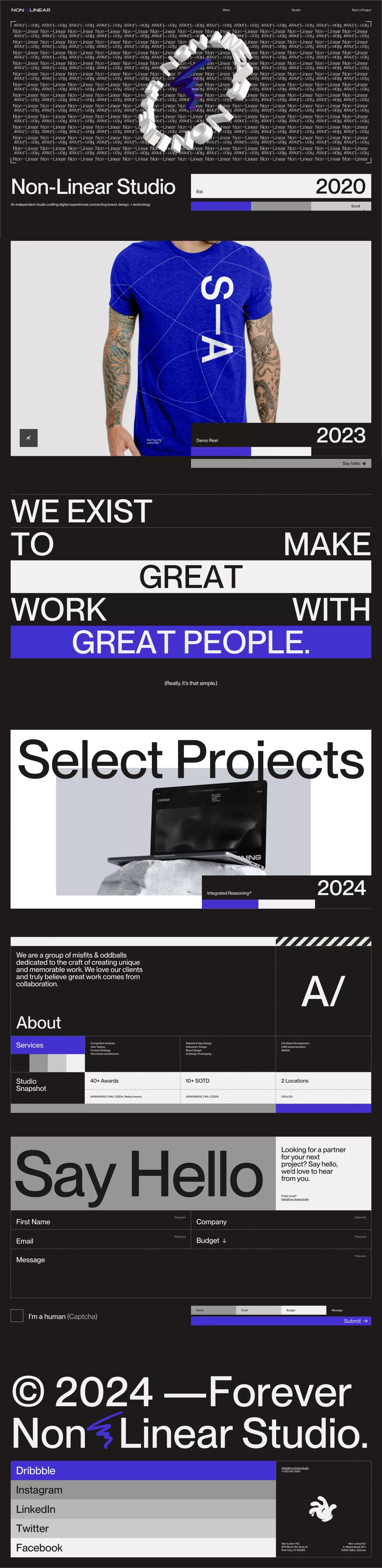 Brand, Design, and Development - Non-Linear Studio - Portfolio design