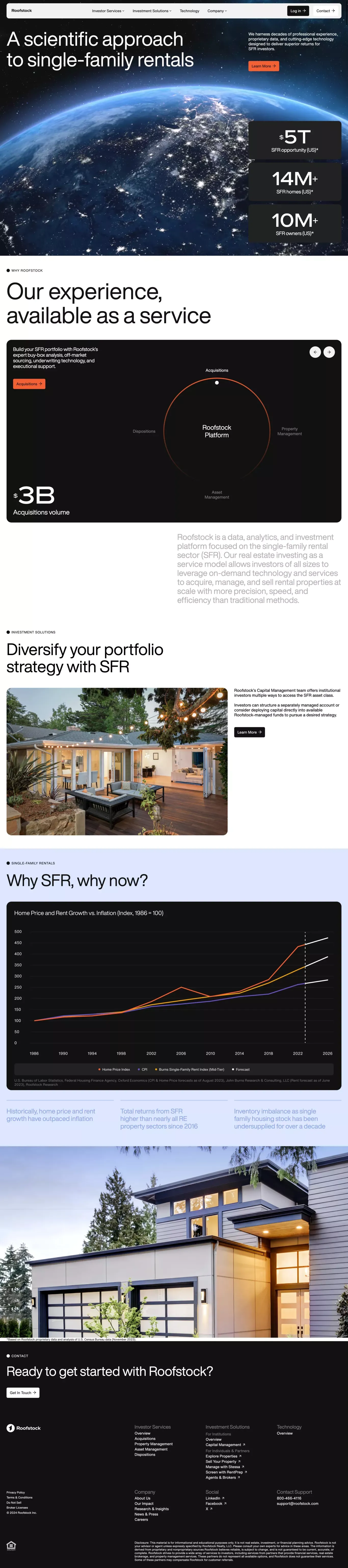 Invest in Single Family Rentals (SFR) at scale - Landing design