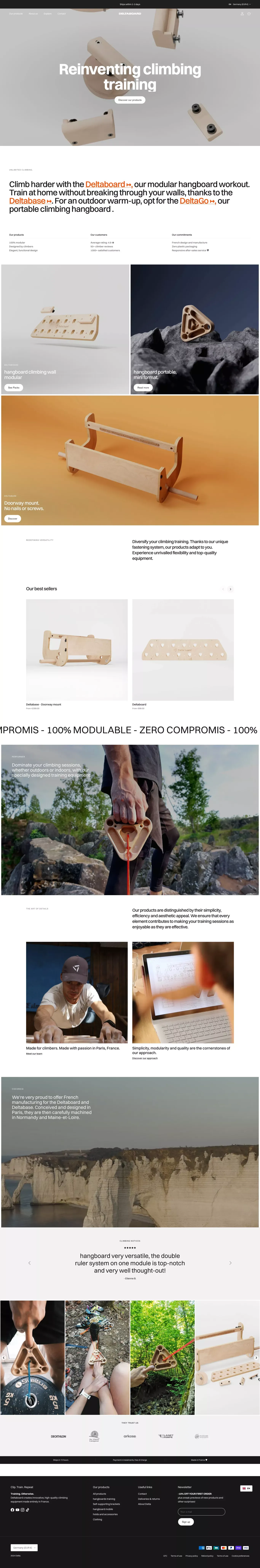 hangboards Climbing Training Without Drilling - Deltaboard - Ecommerce design