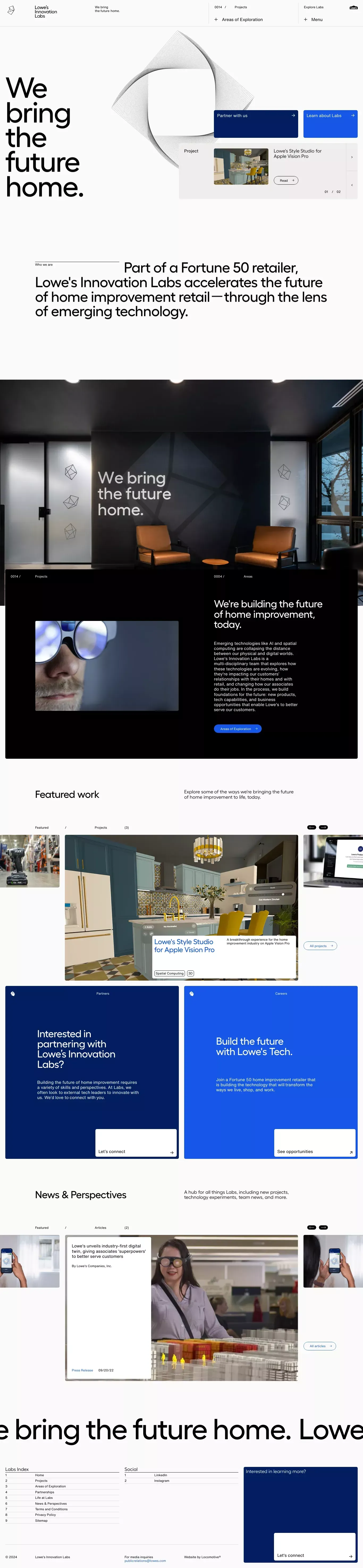 Lowe's Innovation Labs - Building the Future of Home Improvement. - Portfolio design