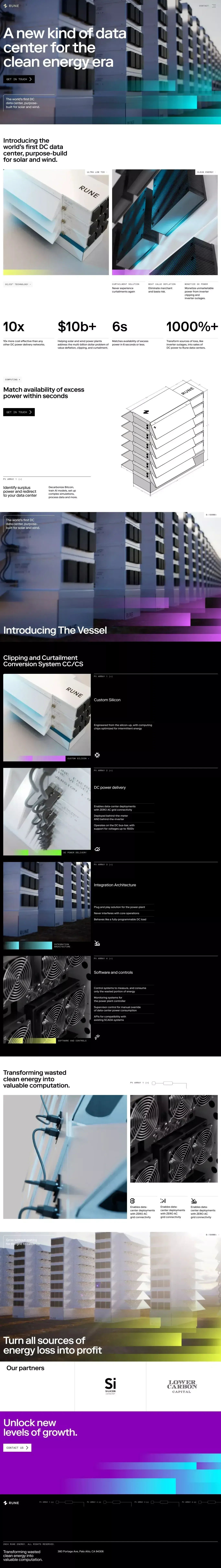 Rune — Energy for the next tomorrow - Landing design