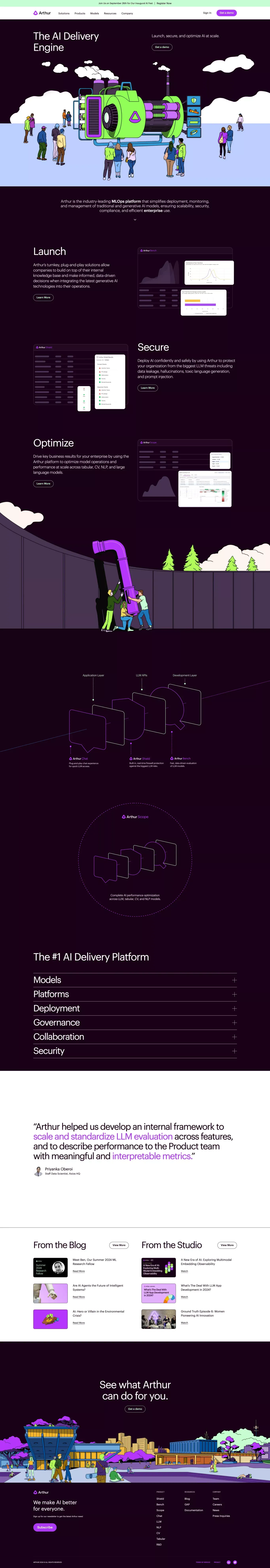 Arthur - Landing design