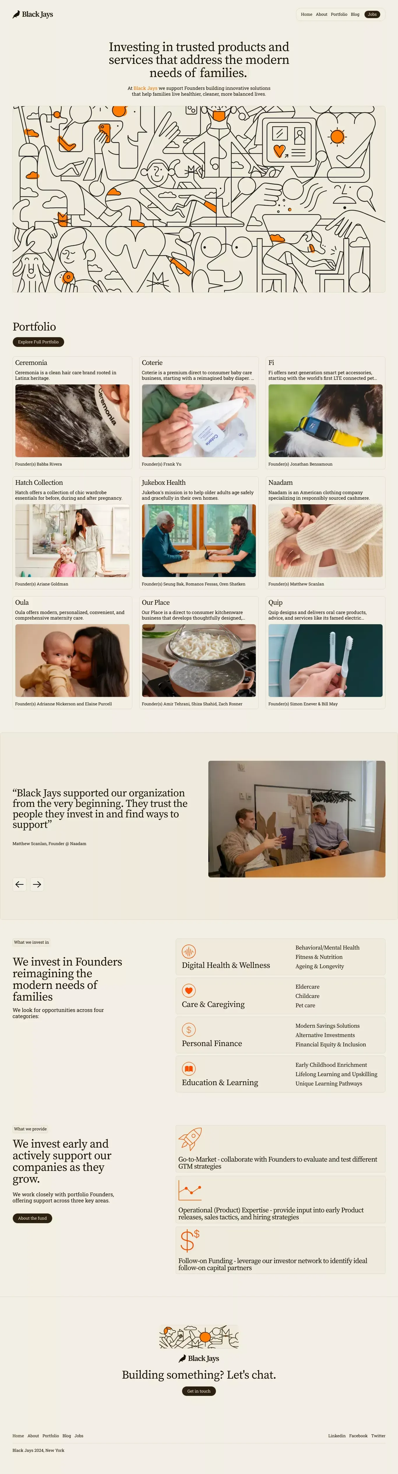 Black Jays Ventures - Portfolio design