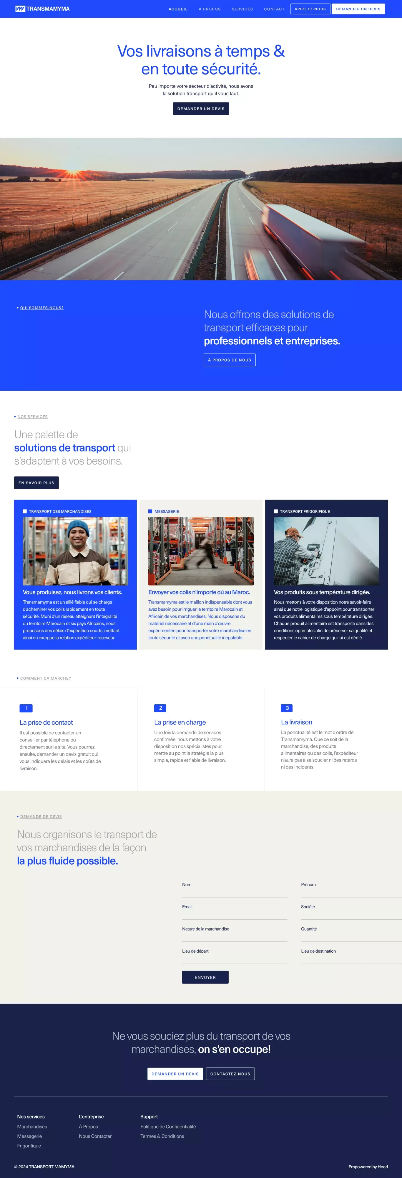 Transmamyma – Transport National et International - Landing design