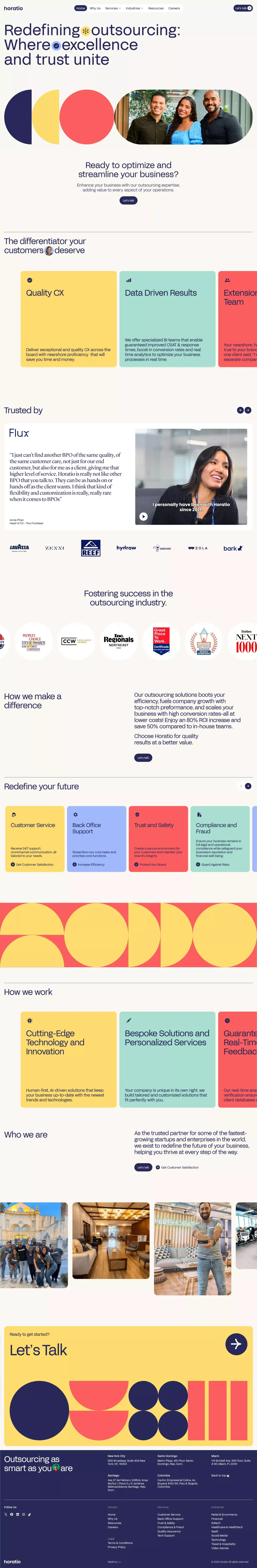 Horatio | Horatio - Landing design