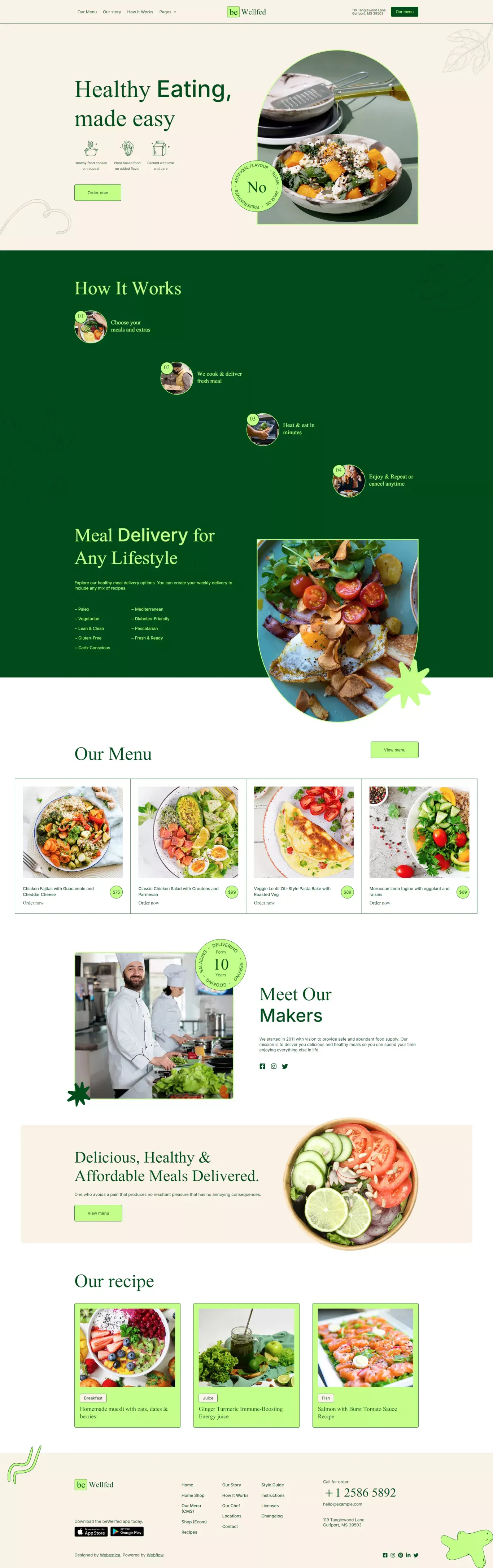 beWellfed - Webflow Ecommerce website template - Ecommerce design