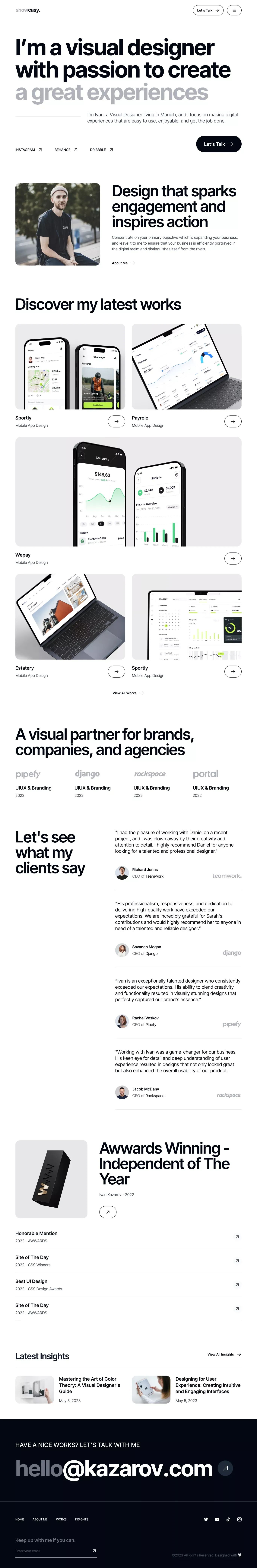 Showcasy - Webflow HTML Website Template - Portfolio design
