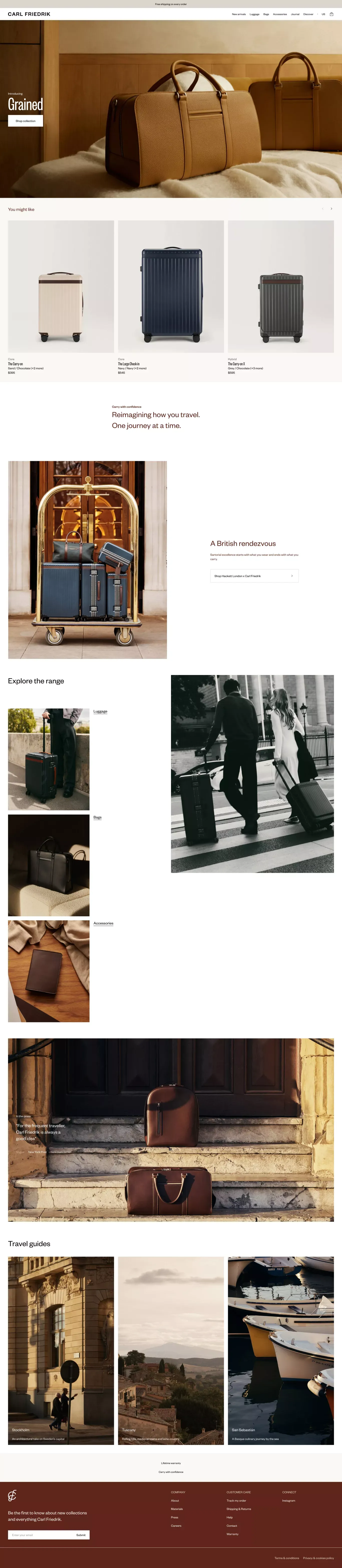 Carl Friedrik | Carry With Confidence - Ecommerce design