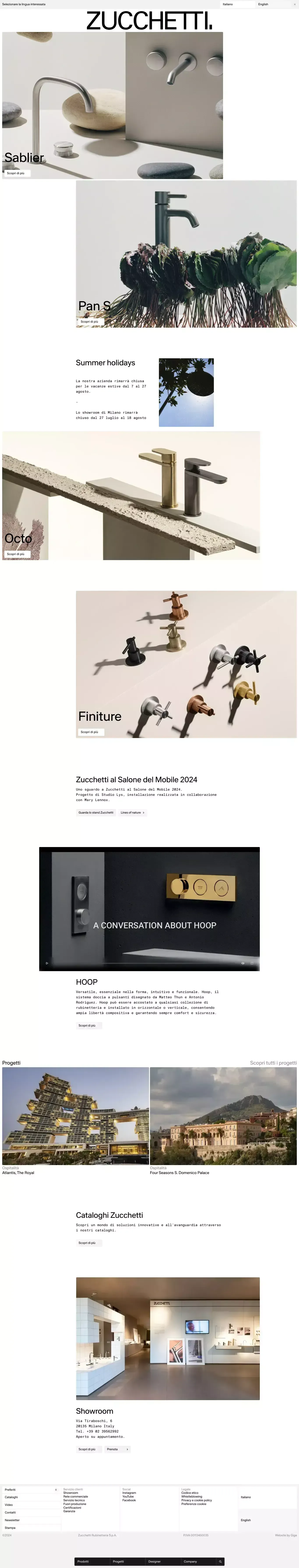 Zucchetti  Design - Landing design