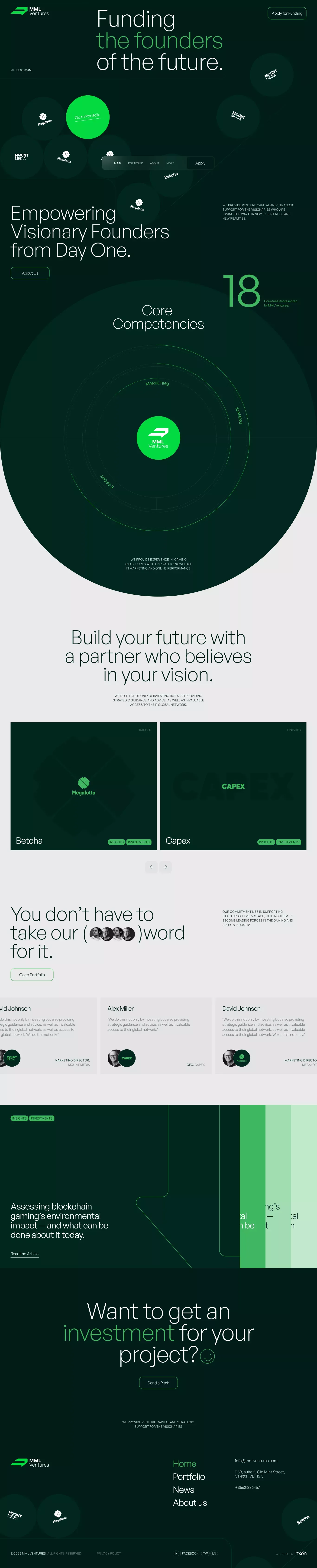 MML Ventures - Landing design
