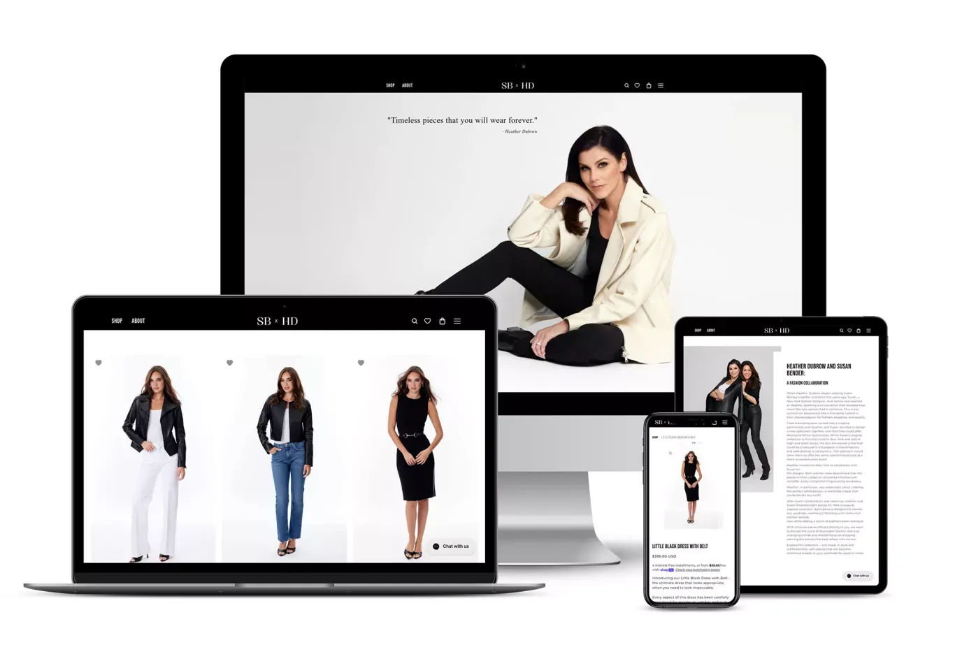 SBxHD – Timeless Luxury Wardrobe Pieces By Susan & Heather - Ecommerce design