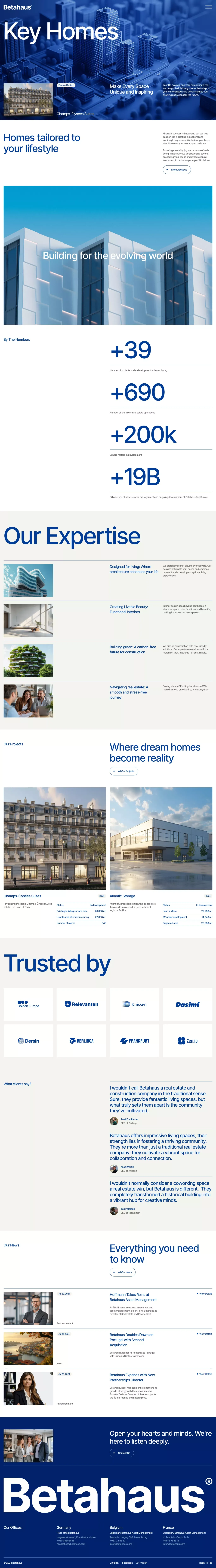 Betahaus - Real Estate & Asset Management Template - Template design