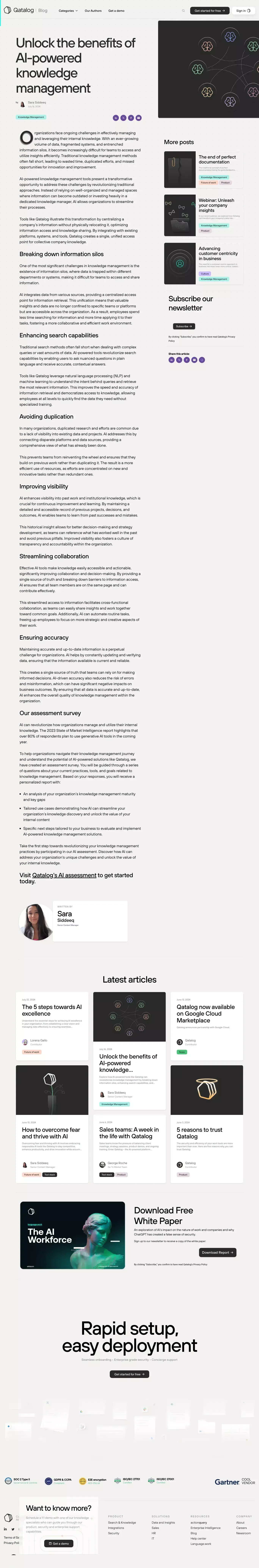 Unlock the benefits of AI-powered knowledge management - Blog Post design
