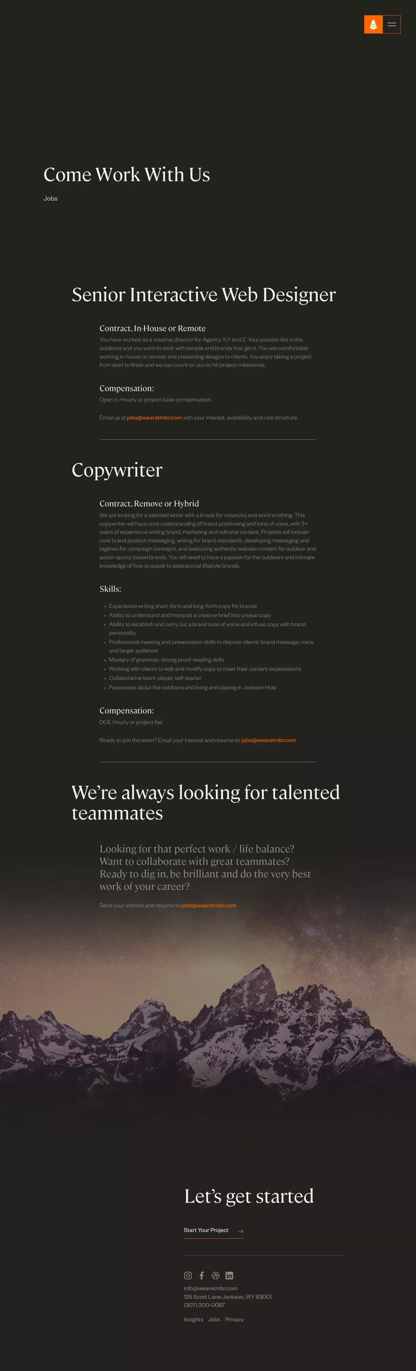 Jobs at TMBR - Web Developer, Graphic Designer, Project Management - Career design