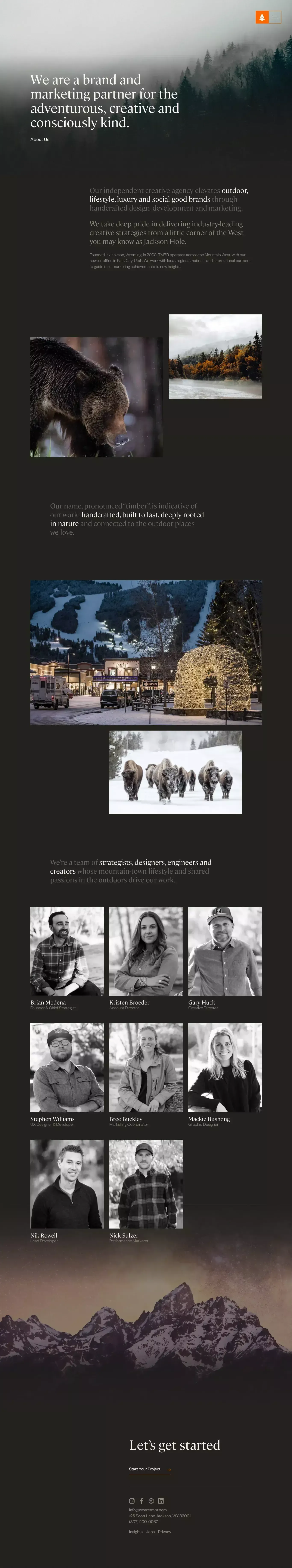 About Us - TMBR Creative Agency - About Us  design