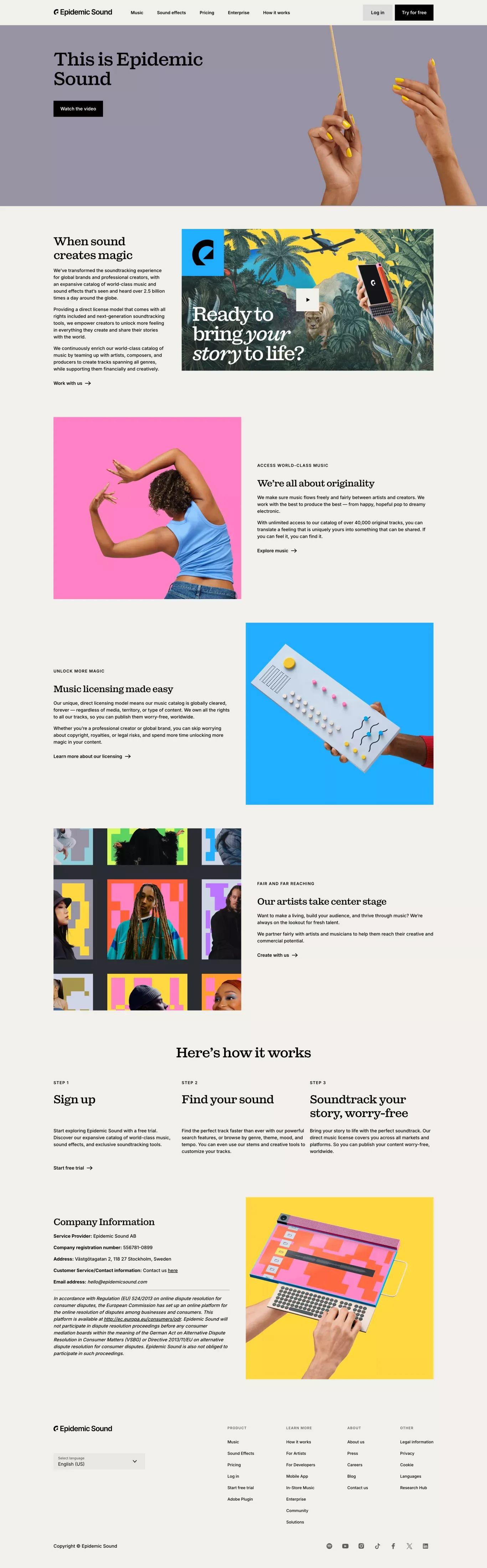 About Us | Epidemic Sound - About Us  design