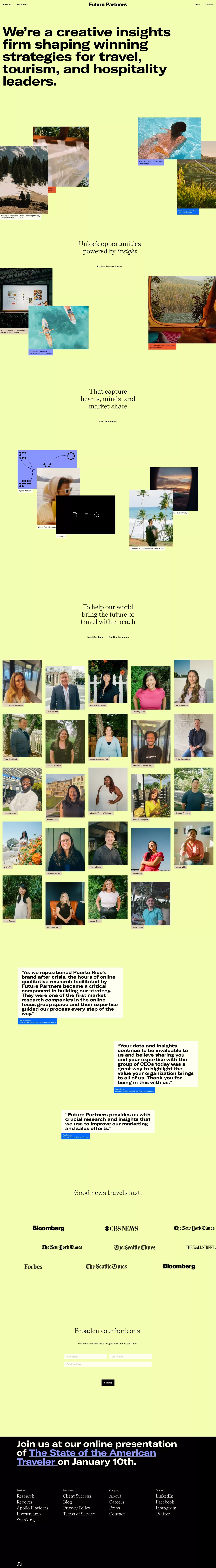 Tourism research bringing opportunity powered by insight | Future Partners - Portfolio design