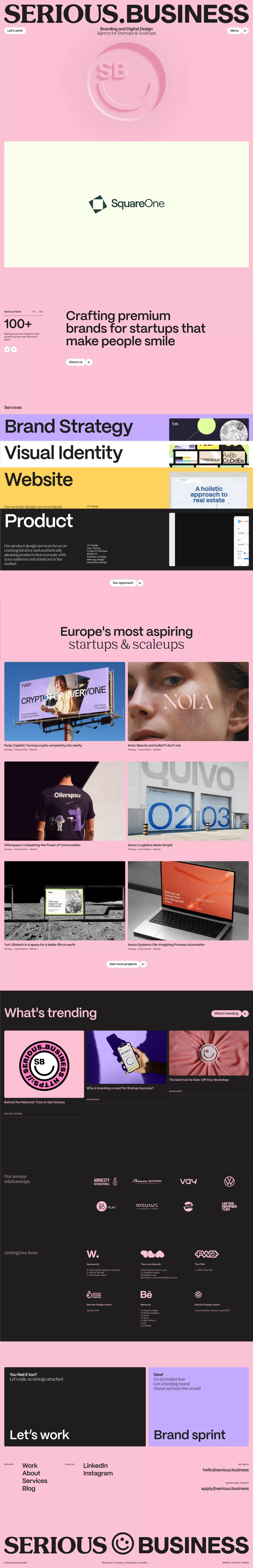Premium Branding for Serious Startups | SERIOUS.BUSINESS - Portfolio design