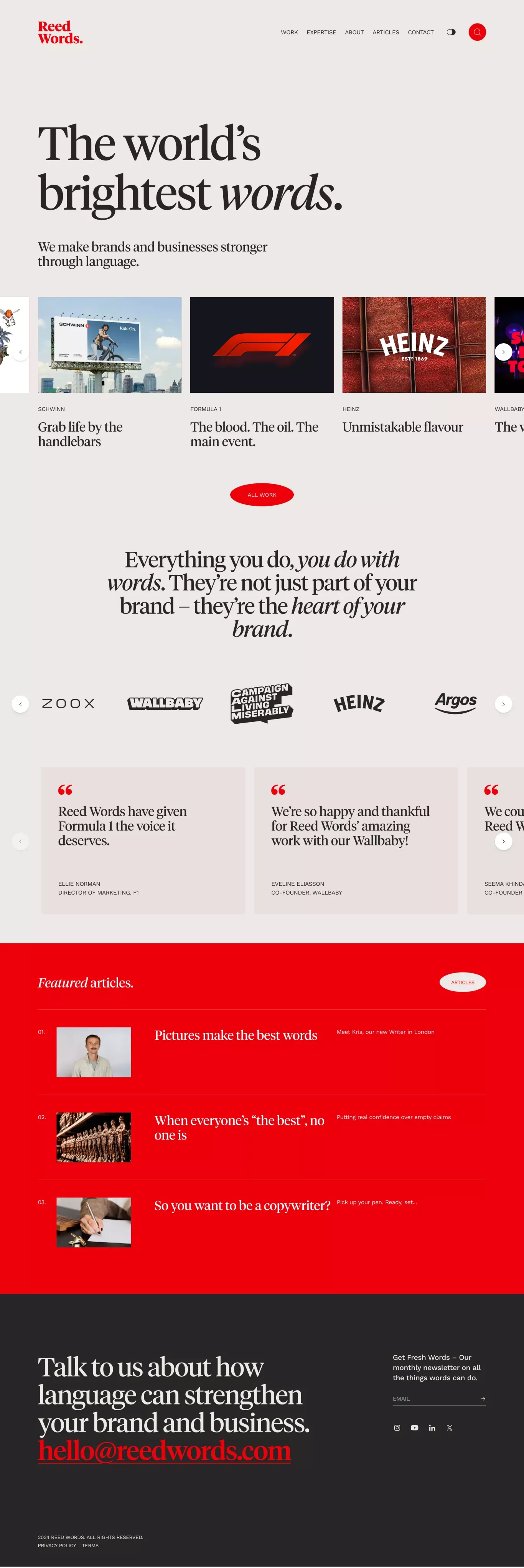 Reed Words - Portfolio design