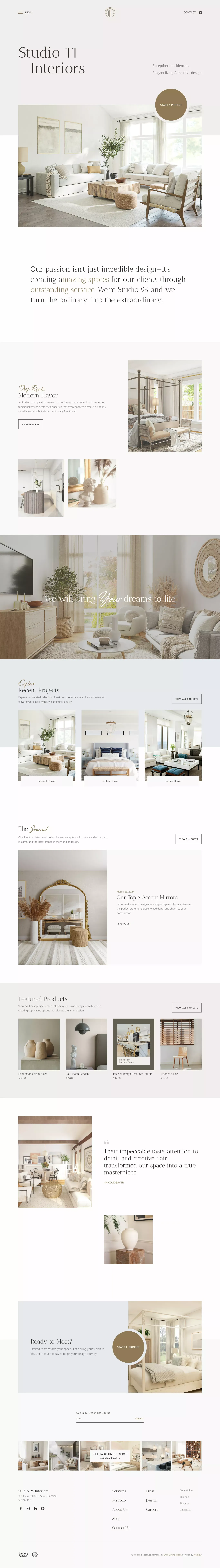 Studio 11 Website Page Template for Webflow - Template design