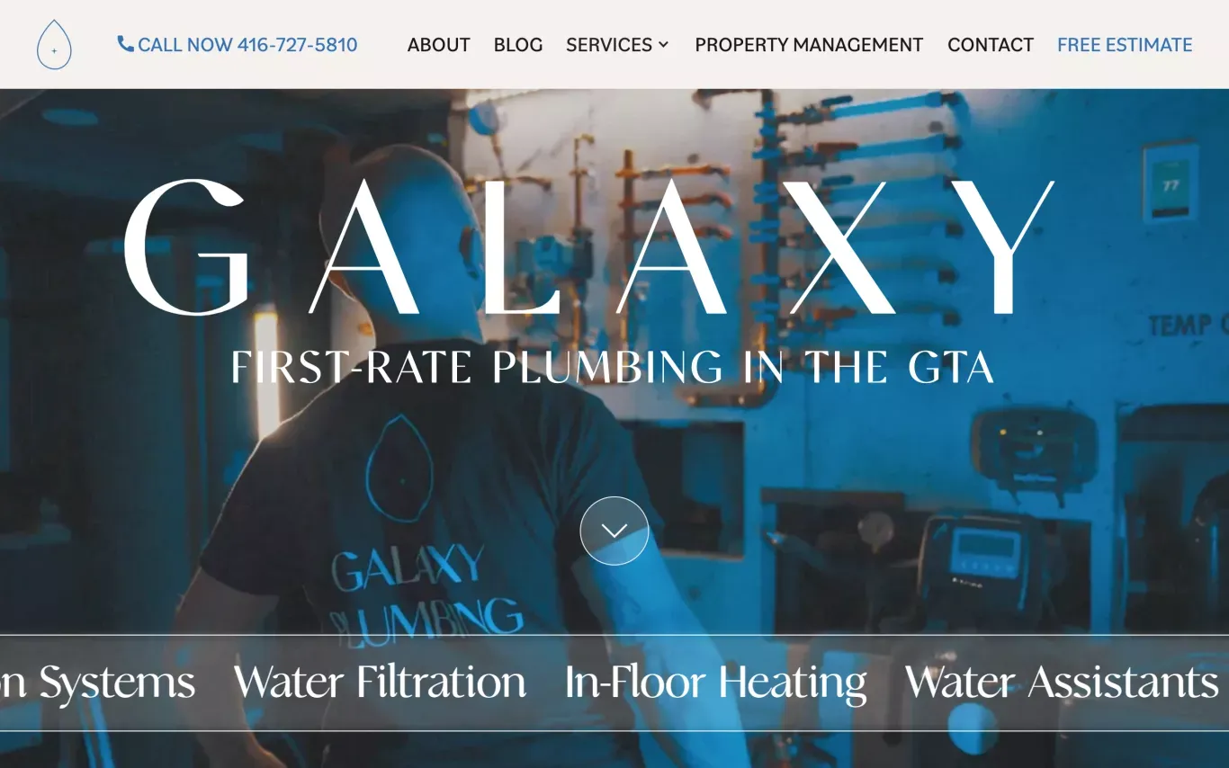 Projet Web de Galaxy Plumbing - Uroboro - Portfolio design