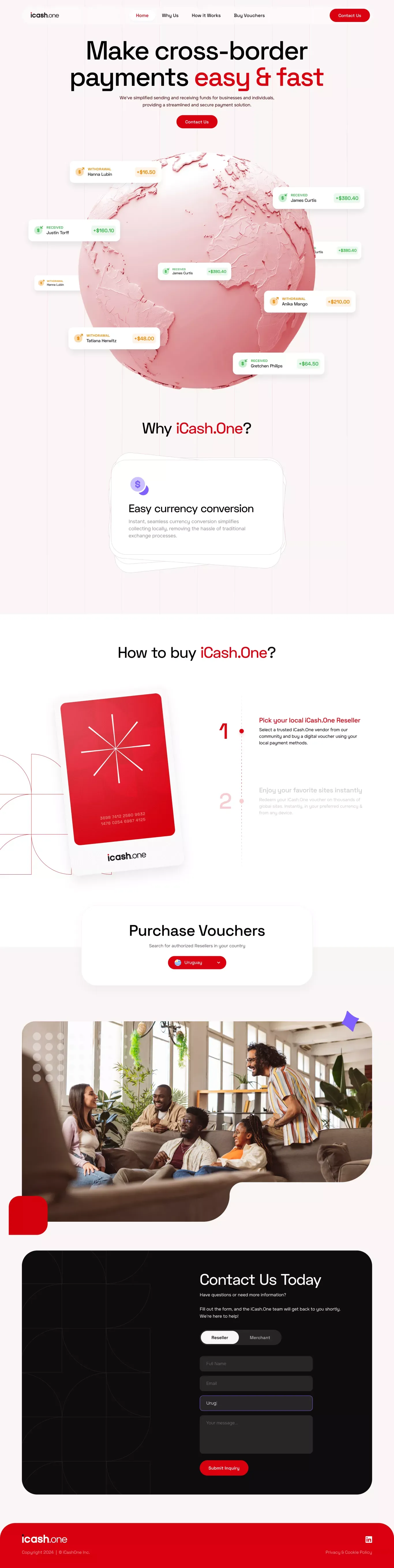 iCash.one - Landing design